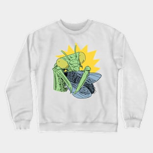Praying Mantis Eating Fly Funny Insect Quotes Crewneck Sweatshirt